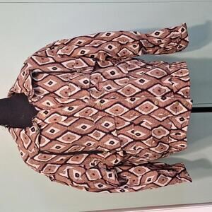 Vintage Lavon Western Boho Printed Bomber Jacket Size Medium